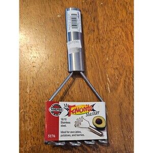 Norpro My Favorite Masher 18/10 Stainless Steel Avacado Potatoes Berries 7in New